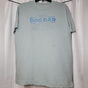Light blue George shirt with Best Dog Dad in the Galaxy